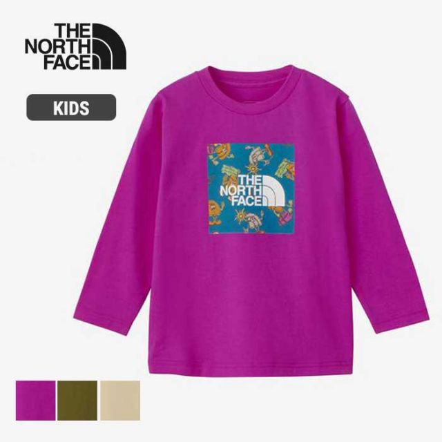 ザ・ノース・フェイス ロンt キッズ THE NORTH FACE NTT82435 T LS GRA S-LOGO T トドラーロングスリーブグラフィックスクエアロゴティー（キッズ）長袖Tシャツ UVケア ロゴT (240821) 子供ノースフェイス