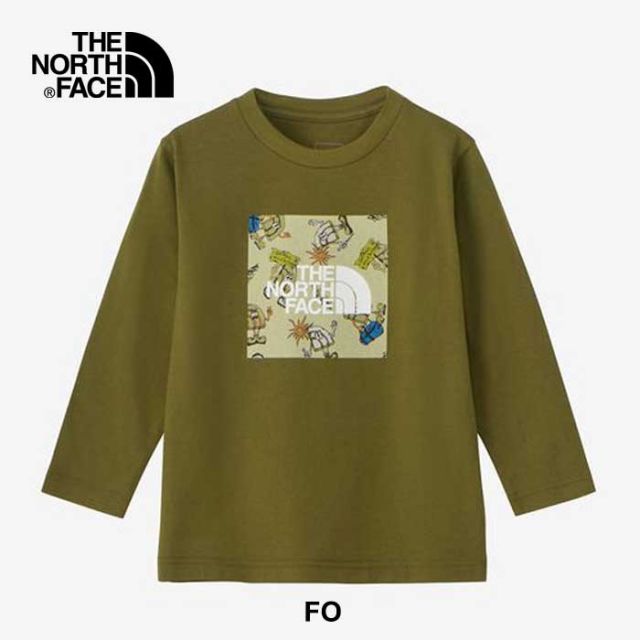 ザ・ノース・フェイス ロンt キッズ THE NORTH FACE NTT82435 T LS GRA S-LOGO T トドラーロングスリーブグラフィックスクエアロゴティー（キッズ）長袖Tシャツ UVケア ロゴT (240821) 子供ノースフェイス