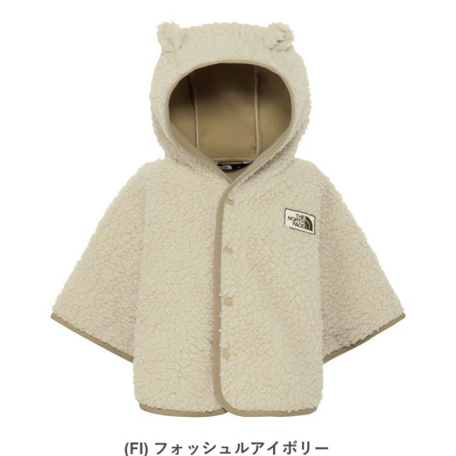 ザ・ノース・フェイス ポンチョ ベビー 赤ちゃん THE NORTH FACE NAB72402 B CUDDLE F PONCHO カドルフリースポンチョ フリース もこもこ 耳付きフード付き 防寒 軽量 保温 秋冬 キッズアウター 新生児 プレゼント ギフト  (240917)