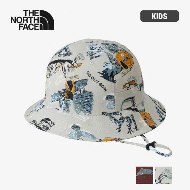 ザ・ノース・フェイス ハット キッズ サマークーリングハット 帽子 THE NORTH FACE NNJ02411 K SMR COOLING HAT UVケア 紫外線カット ベージュ レッド シアサッカー (240926) 子供ノースフェイス