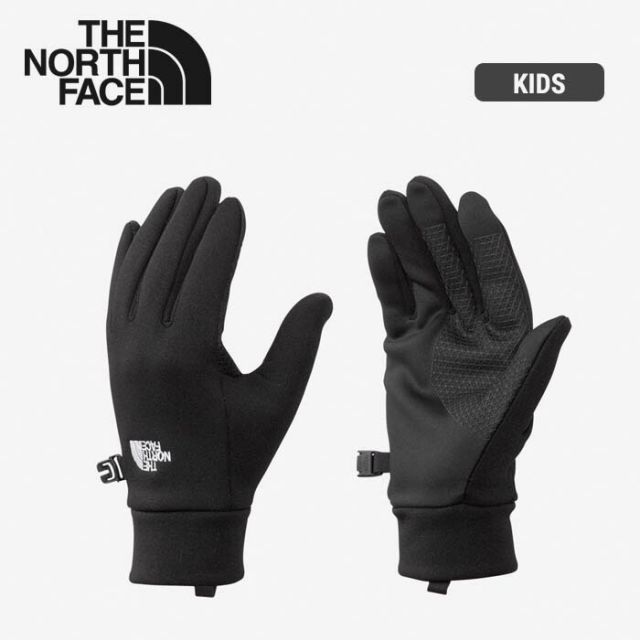 ザ・ノース・フェイス イーチップグローブ キッズ 手袋 タッチパネル THE NORTH FACE NNJ62401 K ETIP GLOVE ブラック こども インナーグローブ 防風 フリース 子供 男の子 女の子 春秋冬 アウトドア キャンプ メール便 (241231)