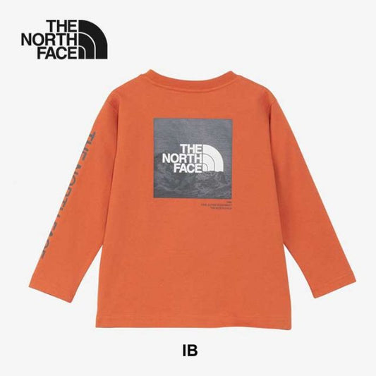 ザ・ノース・フェイス THE NORTH FACE キッズ 長袖 tシャツ ロンt トドラーロングスリーブスリーブグラフィックティー NTT32537 T L/S SV GRAPH T 女の子 男の子 男女兼用 オレンジ ブラック ホワイト オーガニックコットン 100 / 110 / 120 メール便(250126) 子供