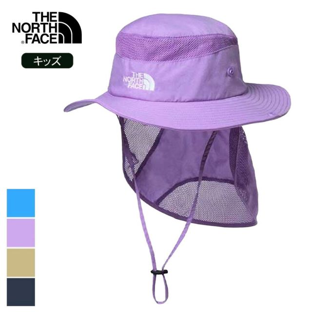 ザ・ノース・フェイス ハット キッズ THE NORTH FACE NNJ02521 K SUNSHIELD HAT アウトドア 帽子 子供 ジュニア サンシールド UVカット 撥水 キャンプ メール便  UVカット あご紐付き メッシュ 通気性  林間学校