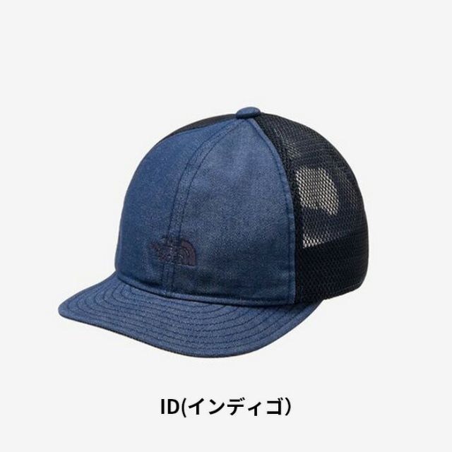 THE NORTH FACE ザ・ノース・フェイス Kids NNJ02615 K DENIM MESH CAP キッズ キャップ メッシュキャップ デニムキャップ 帽子 ロゴ刺繍 サイズ調整可能 アウトドア キャンプ 通学 公園 男の子 女の子 ID インディゴ K ブラック