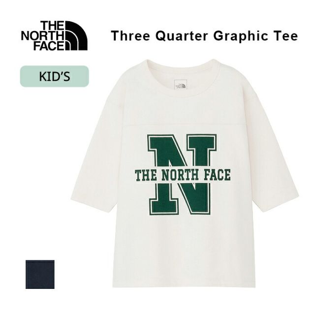 ノースフェイス スリークウォーターグラフィックティー キッズ NTJ82641 THE NORTH FACE Tシャツ 七分袖 130 140 150 160 UVケア ロゴ 子供服 ジュニア アウトドア NTJ82641 3/4 GRAPHIC TEE (260806). メール便