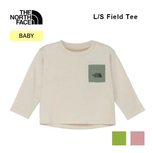 ノースフェイス ロングスリーブフィールドティー ベビー NTB82601 THE NORTH FACE 長袖 Tシャツ ロンT 90 オーガニックコットン 綿100％ はっ水 ポケット アウトドア 外遊び NTB82601 B L/S FIELD TEE (260806) メール便