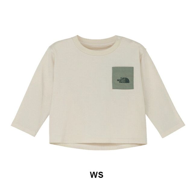 ノースフェイス ロングスリーブフィールドティー ベビー NTB82601 THE NORTH FACE 長袖 Tシャツ ロンT 90 オーガニックコットン 綿100％ はっ水 ポケット アウトドア 外遊び NTB82601 B L/S FIELD TEE (260806) メール便