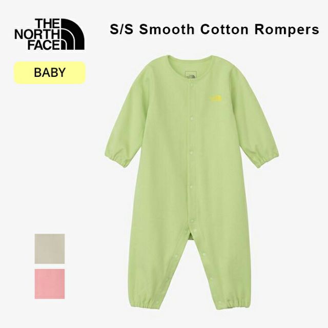 ノースフェイス ショートスリーブスムースコットンロンパース ベビー NTB82605 THE NORTH FACE 半袖 ロンパース ベビー服 赤ちゃん 80 オーガニックコットン 綿100％ UVケア アウトドア NTB82605 B L/S RC ROMPERS (260806)