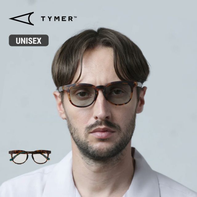 タイマー TYMER TY101 BLAKE サングラス トートイス フォトクロミックグレー 調光レンズ UVカット TR-90フレーム 紫外線で変化する クラシック モダン メンズ レディース ボストン×ウェリントンシェイプ ユニセックス (250828)