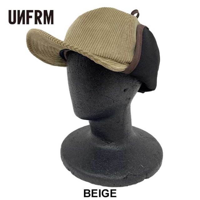 ユニフォーム アウトドア スタンダード UNFRM ユニフォーム キャップ AW-0711 2WAY 6PANEL CORDUROY REMOVABLE FLEECE EARFLAP CAP
