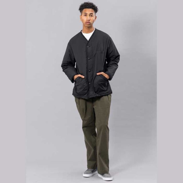 ユニフォーム アウトドア スタンダード  UNFRM OUTDOOR STANDARD AW-8124 C/P R NO COLLER CARDIGAN JK コットン／ポリエステル リバーシブル ノーカラーカーディガンジャケット アウトドア　フリース リバーシブル キャンプ (240926)