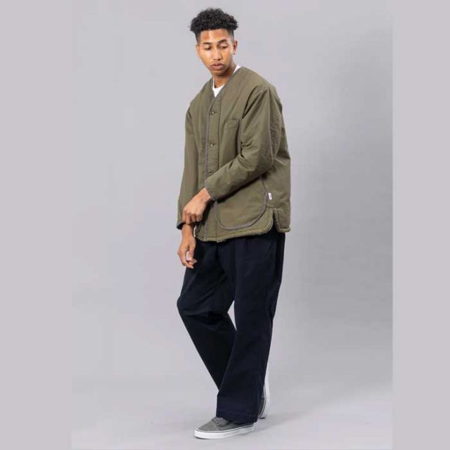 ユニフォーム アウトドア スタンダード  UNFRM OUTDOOR STANDARD AW-8124 C/P R NO COLLER CARDIGAN JK コットン／ポリエステル リバーシブル ノーカラーカーディガンジャケット アウトドア　フリース リバーシブル キャンプ (240926)