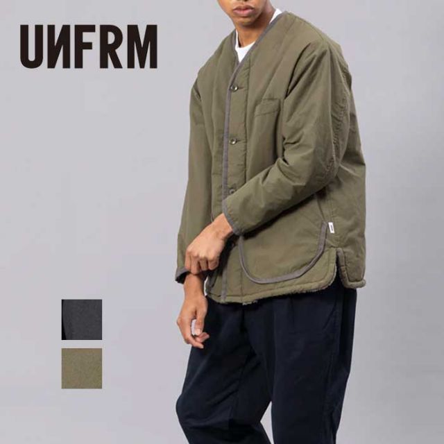 ユニフォーム アウトドア スタンダード  UNFRM OUTDOOR STANDARD AW-8124 C/P R NO COLLER CARDIGAN JK コットン／ポリエステル リバーシブル ノーカラーカーディガンジャケット アウトドア　フリース リバーシブル キャンプ (240926)