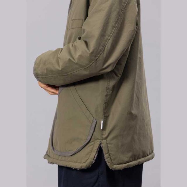 ユニフォーム アウトドア スタンダード  UNFRM OUTDOOR STANDARD AW-8124 C/P R NO COLLER CARDIGAN JK コットン／ポリエステル リバーシブル ノーカラーカーディガンジャケット アウトドア　フリース リバーシブル キャンプ (240926)