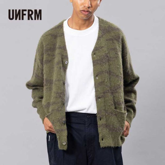 UNFRM AW-2125 MOHAIR KNIT CAMO CARDIGAN