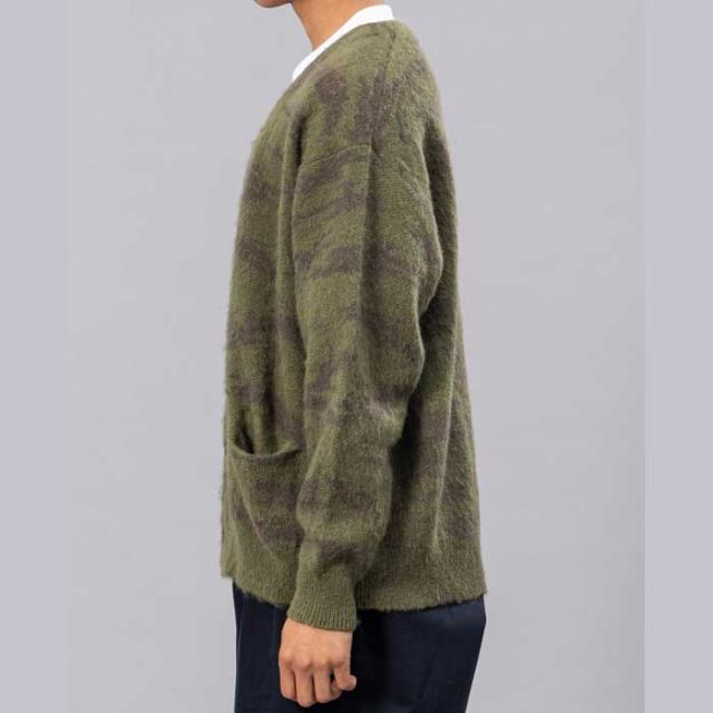 UNFRM AW-2125 MOHAIR KNIT CAMO CARDIGAN