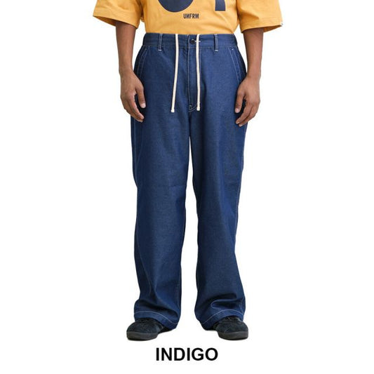 UNFRM ワイドパンツ ECOPET C/P TECH DENIM FIELD WIDE PANTS ユニフォームアウトドアスタンダード デニムパンツ メンズ リサイクルポリエステル 吸汗速乾 イージーパンツ アウトドア カジュアル (260408)