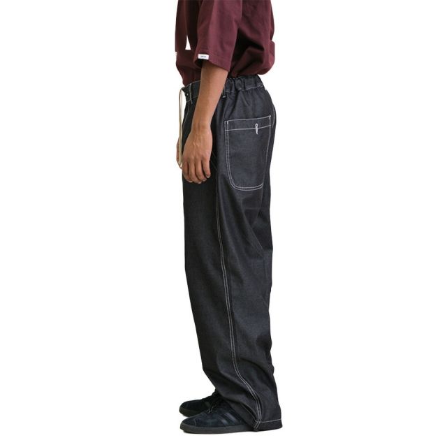 UNFRM ワイドパンツ ECOPET C/P TECH DENIM FIELD WIDE PANTS ユニフォームアウトドアスタンダード デニムパンツ メンズ リサイクルポリエステル 吸汗速乾 イージーパンツ アウトドア カジュアル (260408)