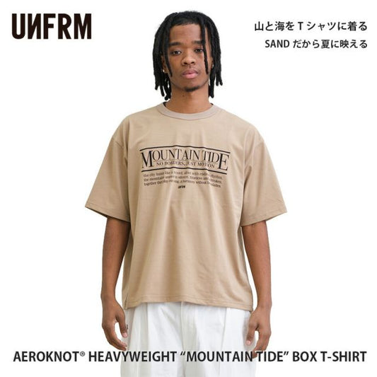 UNFRM AEROKNOT ヘビーウェイト マウンテンタイド ボックスTシャツ ユニフォームアウトドアスタンダード メンズ 半袖 ドライTシャツ UVカット 速乾 日本製 AEROKNOT HEAVYWEIGHT MOUNTAIN TIDE BOX T-SHIRT (260408)
