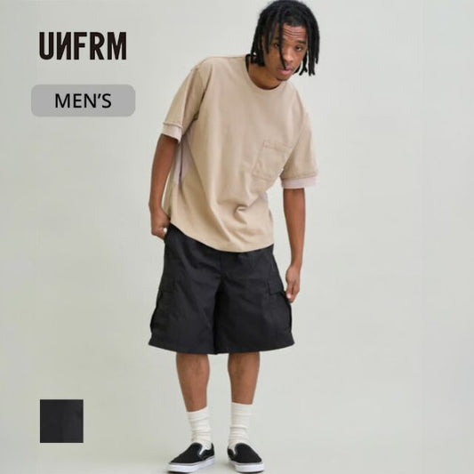 UNFRM ナイロンタイプライターメッシュライニングBDUワイドショーツ NY TYPEWRITER MESH LINED 6/10 BDU WIDE SHORTS ユニフォームアウトドアスタンダード ショートパンツ アウトドア 軽量 通気性 カーゴ (260408)