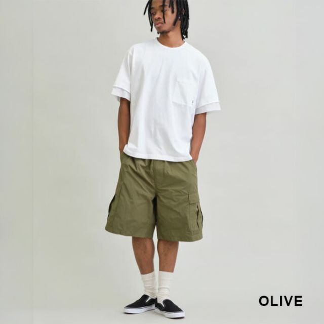 UNFRM ナイロンタイプライターメッシュライニングBDUワイドショーツ NY TYPEWRITER MESH LINED 6/10 BDU WIDE SHORTS ユニフォームアウトドアスタンダード ショートパンツ アウトドア 軽量 通気性 カーゴ (260408)