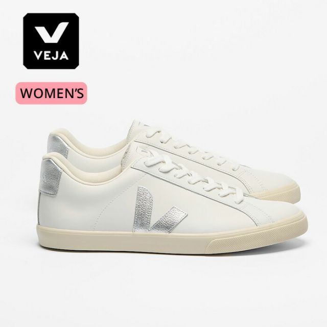 ヴェジャ エスプラー レザー スニーカー レディース ローカット 軽量 カジュアル タウンユース ESPLAR LEATHER WHITE SILVER EO0203883 VEJA べジャ (260224)