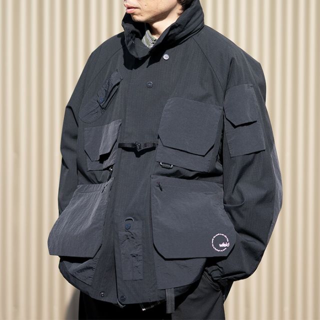 フェルド WFELD フェルド DAY TRIPPERS JACKET WF-25AW-JK03 デイトリッパーズジャケット 多機能ポケット バックポケット フード内蔵 ユーティリティジャケット ブラック  (251020)