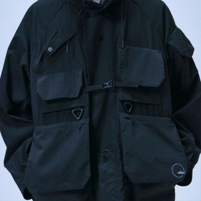 フェルド WFELD フェルド DAY TRIPPERS JACKET WF-25AW-JK03 デイトリッパーズジャケット 多機能ポケット バックポケット フード内蔵 ユーティリティジャケット ブラック  (251020)