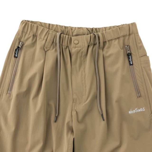 WILDTHINGS ワイルドシングス エラスティックナイロンラックスパンツ ELASTIC NYLON LAX PANTS MENS メンズ summer 夏 ナイロン100% BEIGE ベージュBlack 黒 M L WT26036 (260408)